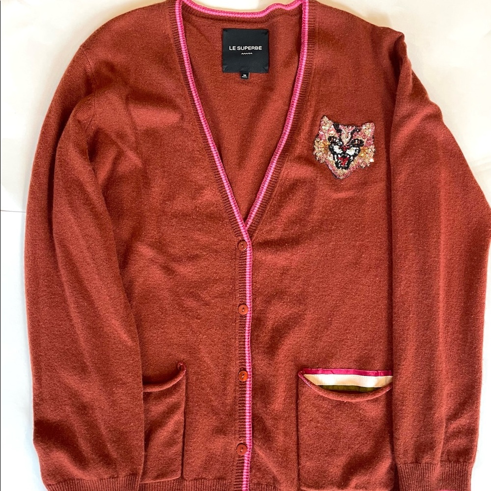 Le Superbe Silly Tiger Cashmere Cardigan
